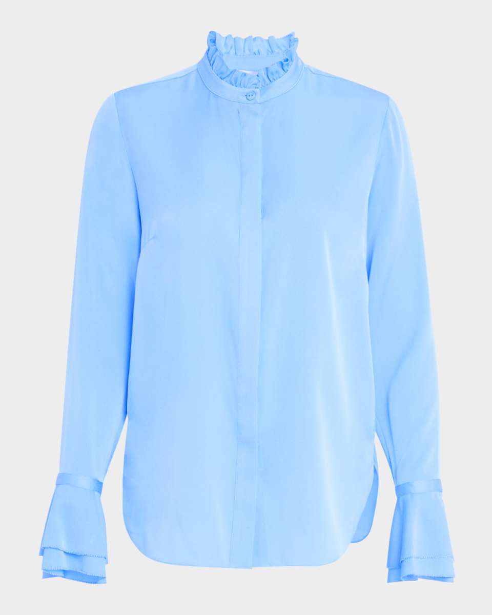 The Adair Button-Down Ruffle Blous